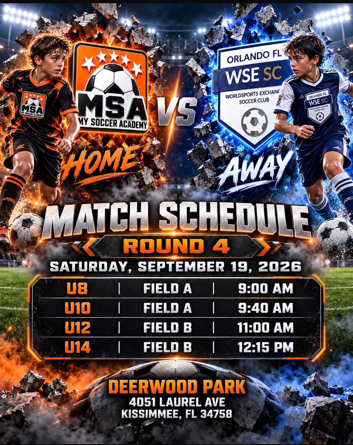 Match schedule – Round 4